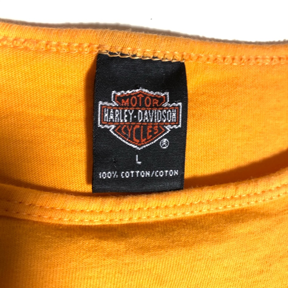 Harley Davidson Orange Biker Chick Crop Top Tank - Picture 4 of 5